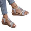 fashion 2024 Shoes for Women Plus Size Women's Sandals Summer Casual Sandals Women Crystal Mixed Colors Elastic Band Wedge Shoes Ladies