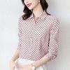 M-5XL Mom's Casual Polka Dot Chiffon Shirt Women's Long Sleeved Top Spring/summer New Korean Version Bottoming Blouse