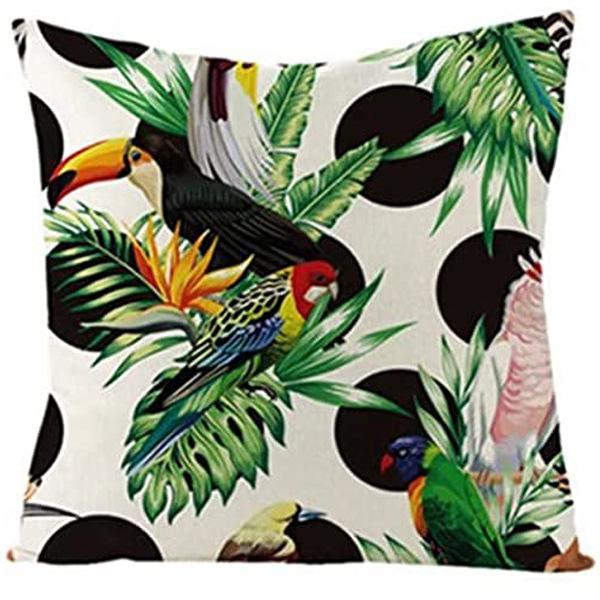 New Nordic Green Plant Printed Pillow Case Sofa Pillow Leaf Series Decorative Pillow Linen
