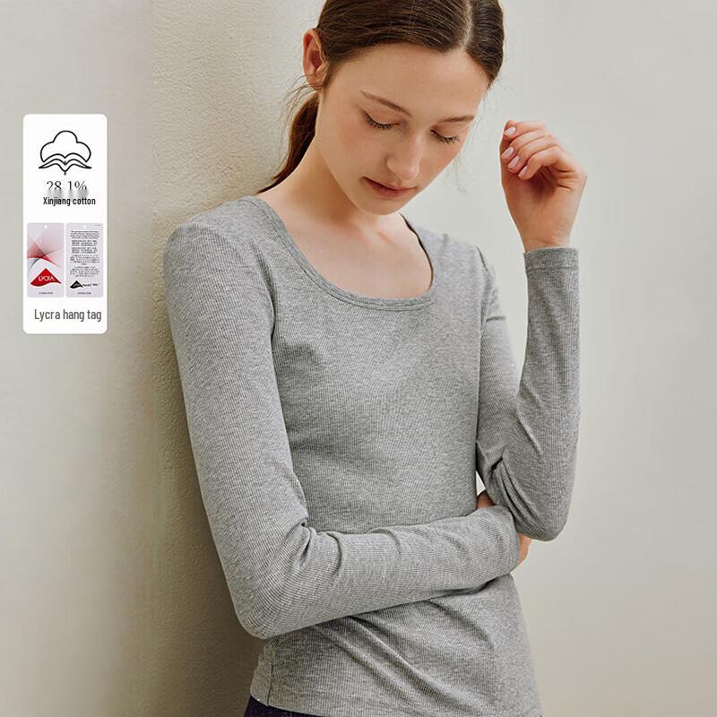 INMAN 2025 Autumn Slim-fit Long Sleeve U-Neck T-Shirt S