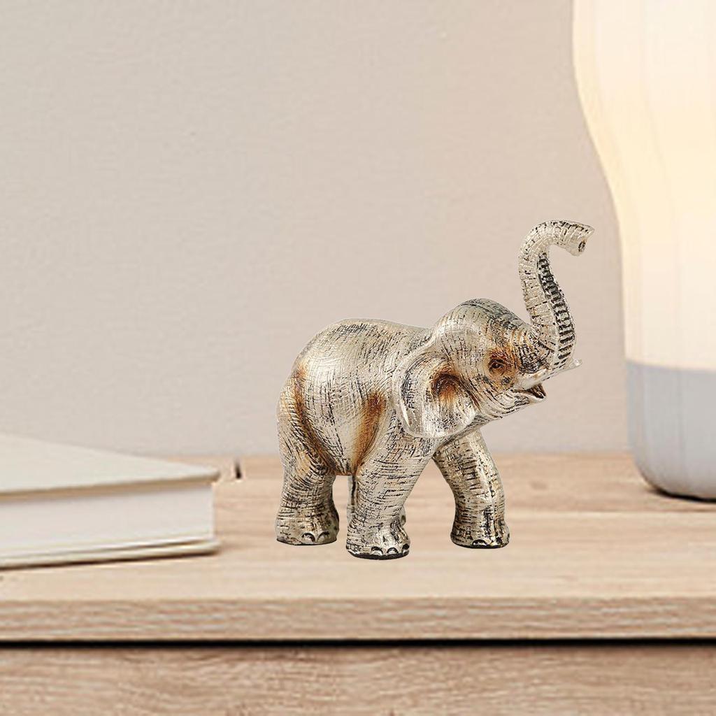Resin Elephant Ornaments Fengshui Home Party Decor Resin Handicraft Modern Craft Nordic Style Sculpture for Office Desktop