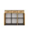 Cassettiera Simplo 3D3S Mobile 109 Cm 3 Ante 3 Cassetti Antracite Rovere Artisan