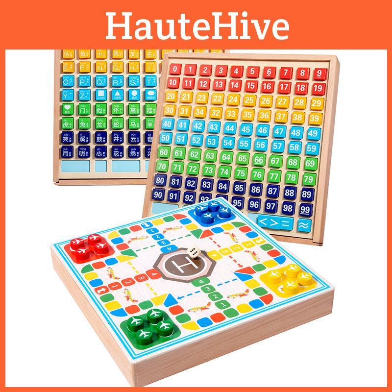 Hunderter-Zahlenpuzzle aus Holz für Kinder – Mathematik- und Logikübungen zum Lernen