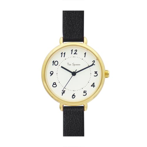 Tea Spoon Nickel-Free Simple Index Watch H04419A-1 BK Women's Black
