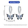 S925 Silver Blue And Black Butterfly Drop Earrings Women Earrings Charm Fashion Versatile Party Jewelry Gifts