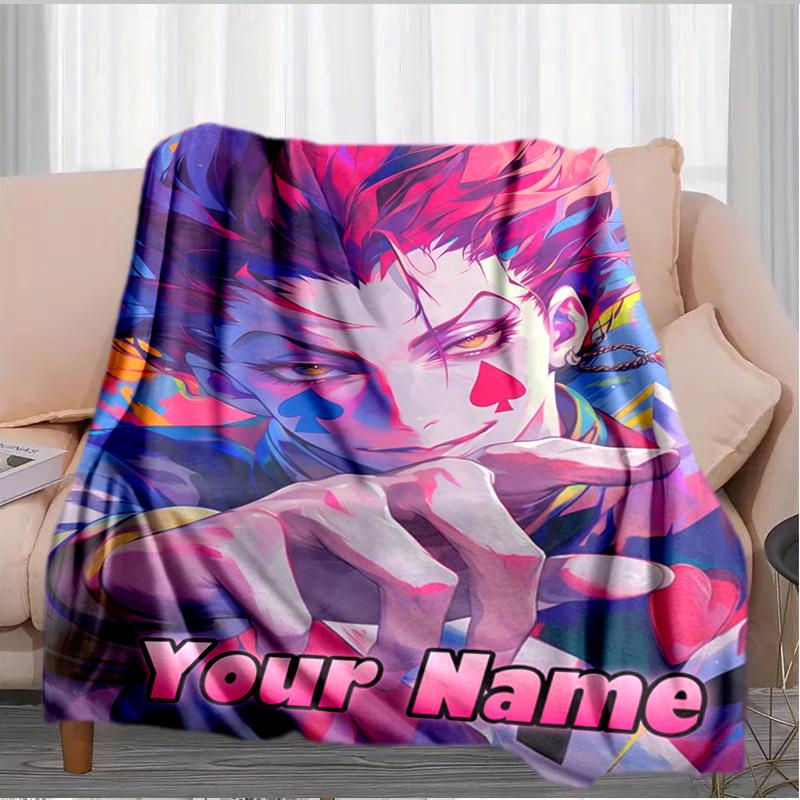1PC Custom Name Colorful Fantasy Portrait flannel blanket versatile,all-season throw suitable for the living room,bedroom,camping,travel,and gift