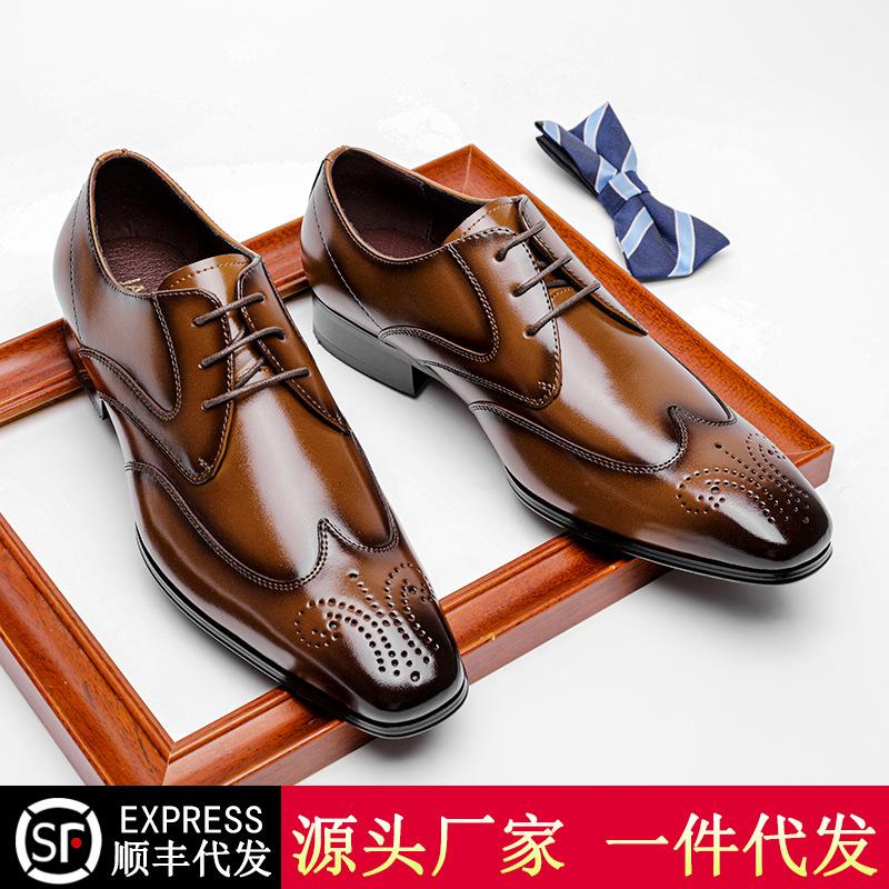 Men's Casual Leather Shoes Men's Genuine Leather Brock Men's Shoes Business Shoes Formal Men's Leather Shoes Groom Wedding Shoes Comfortable