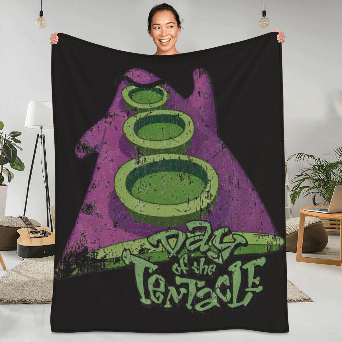 

День Щупальца Фланелевое Одеяло Видеоигра Мягкое Прочное Плед для Спальни Кемпинга Принт Покрывало Покрывало для Дивана Кровати 30x40in