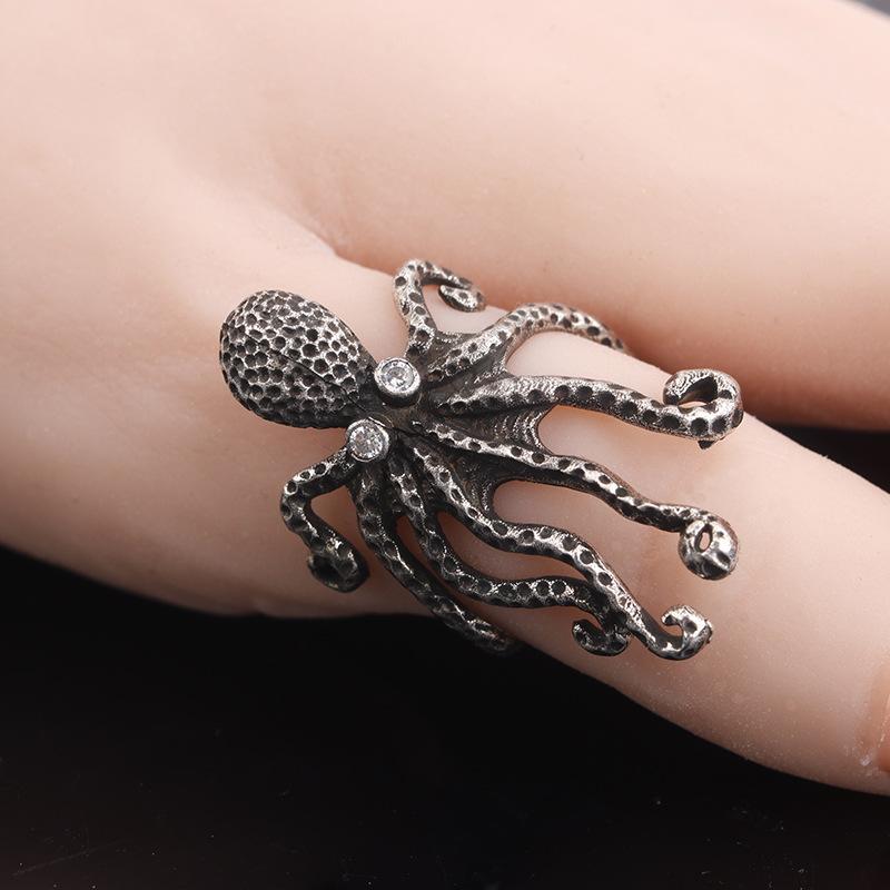 XIYANIKE Punk Animal Octopus Open Finger Rings For Men Women Hip Hop Fashion New Year Jewelry Gift Party Rock Anillos Mujer