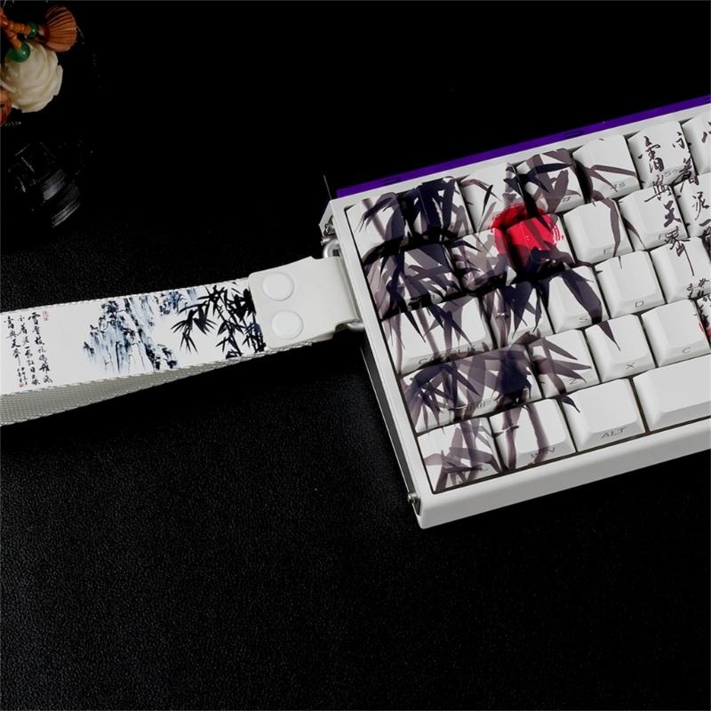 Bambuswald-Thema PBT Tastenkappen Originalprofil Farbstoff Sub Seitendruck Für 61 64 68 ANSI ISOs Mechanische Tastaturen