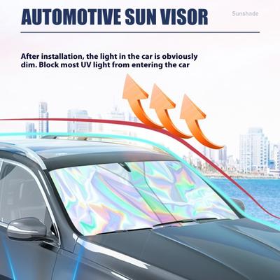 Car Windshield Sun Shade UV-Resistant Universal Fit Simple Installation Foldable Sunshade Reflective Sun Visor