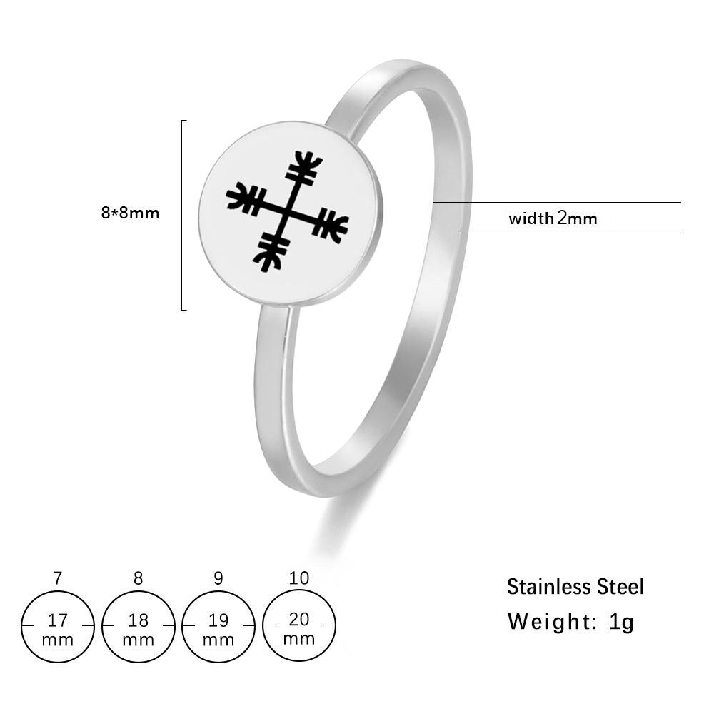 Dawapara Vintage Odin Symbol Ring Tribal Ancient Symbols Runes Wiccan Protection Amulet Finger Rings Stainless Steel Jewelry