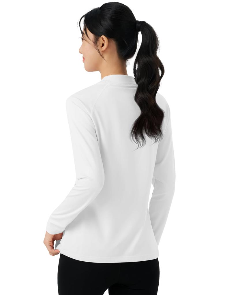 KEFITEVD Langarm Warmes Unterhemd für Kälte Rollkragen Sportbekleidung für Herbst und Größe M Damen Hoher Kragen Unterhemd, Wetter, Locker sitzendes T-Shirt,