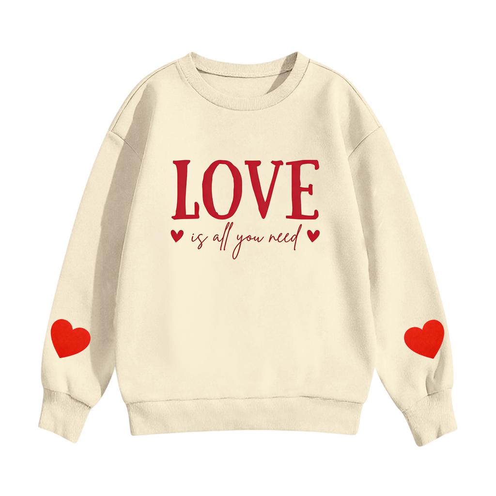 Children's Casual Round Neck Printed Pullover Long-sleeved Hooded Sweatshirt Top
