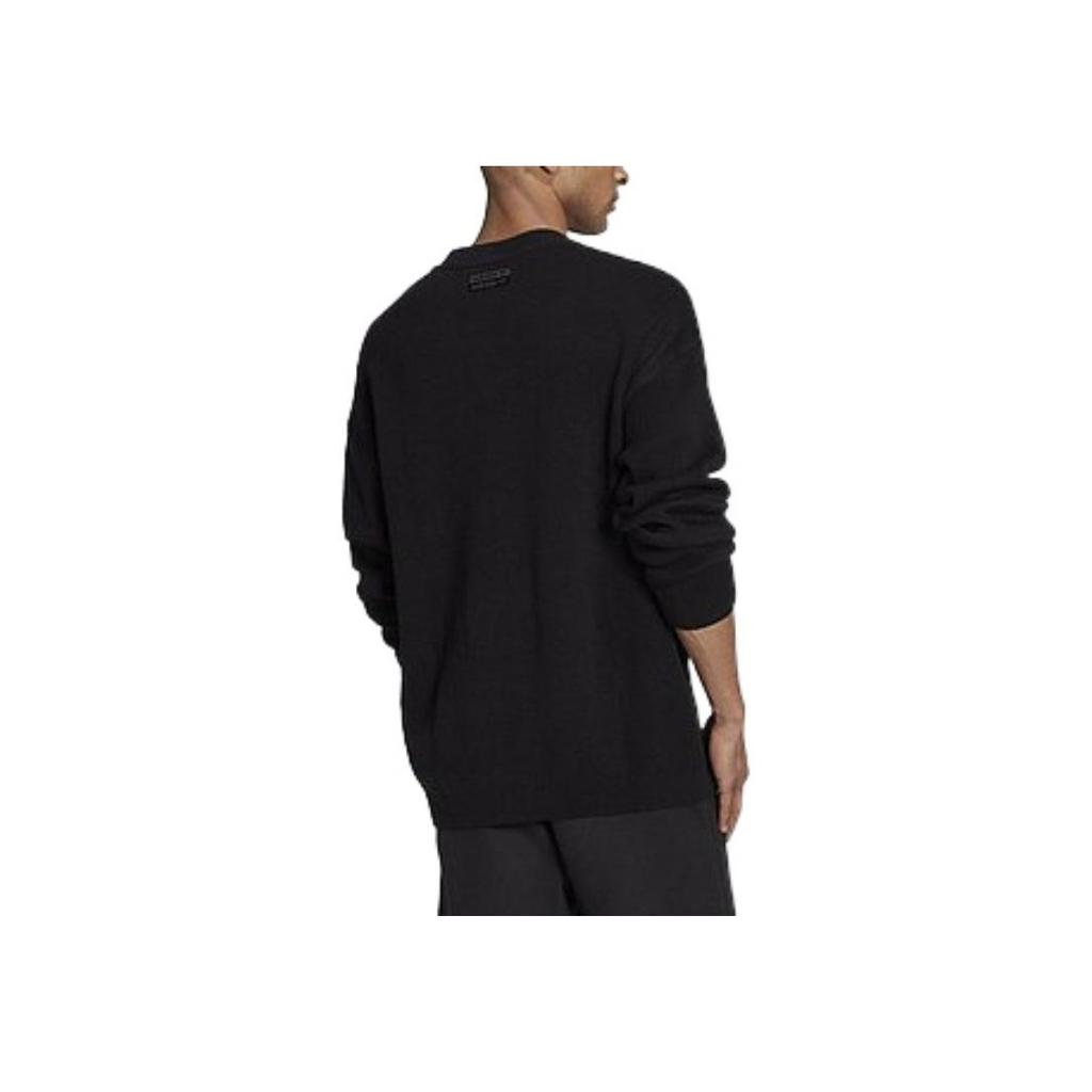 Adidas Originals Crew Geometrische Stickerei Strickpullover Herren Tops Schwarz H11501