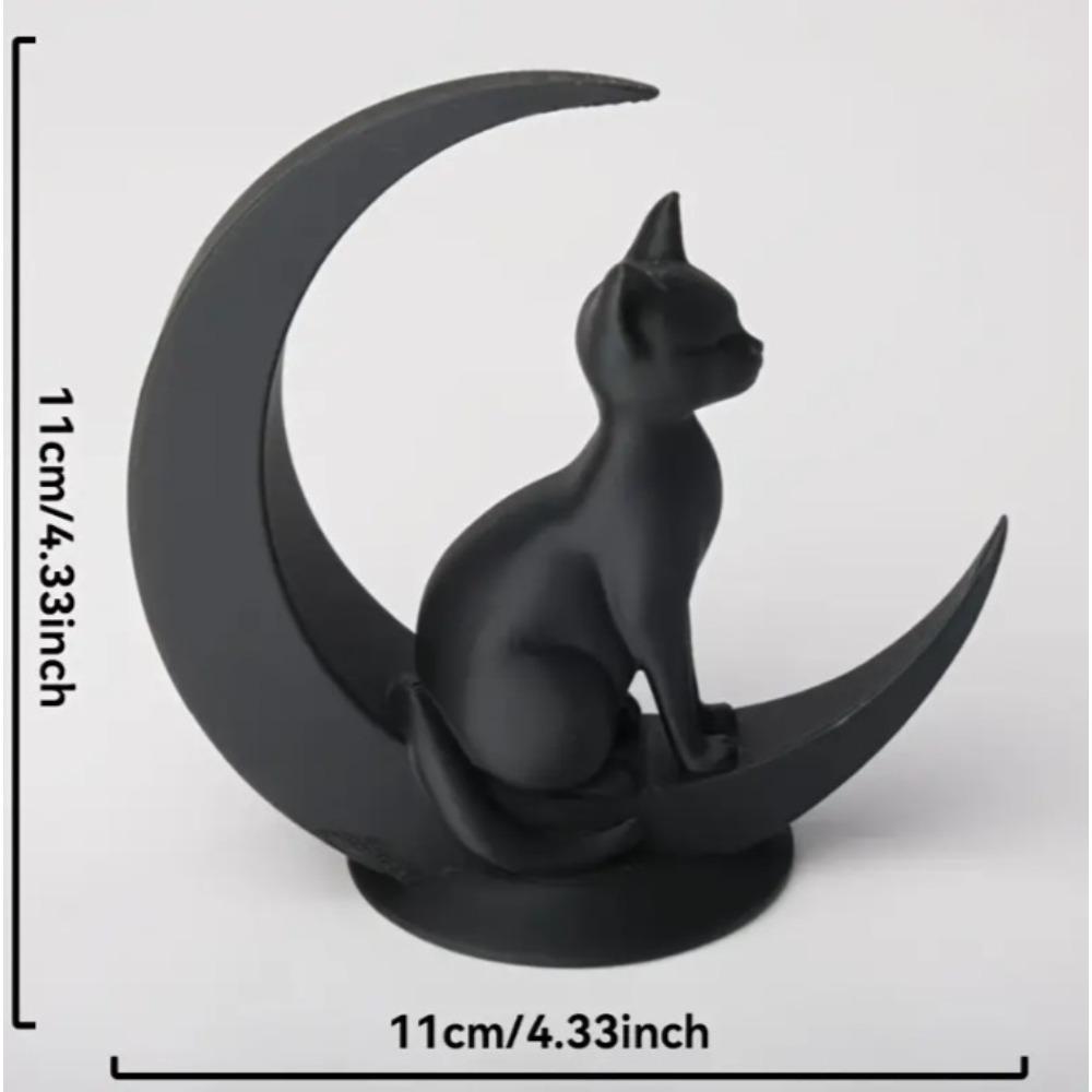 

3D Printed Creative Toy Ornaments Moon Cat Decorative Cute Cat Desktop Decoration Crafts Party Home Decor чёрный