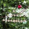 10pcs/set Christmas Natural Color Wood Slices Round Log Discs for Arts & Crafts Home Hanging Event Decorations(not include rope)