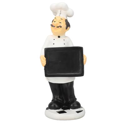 Figura de Chef Francés Resina Divertida Decorativa Escultura de Chef Decoración del Hogar para Jardín Cocina Familia