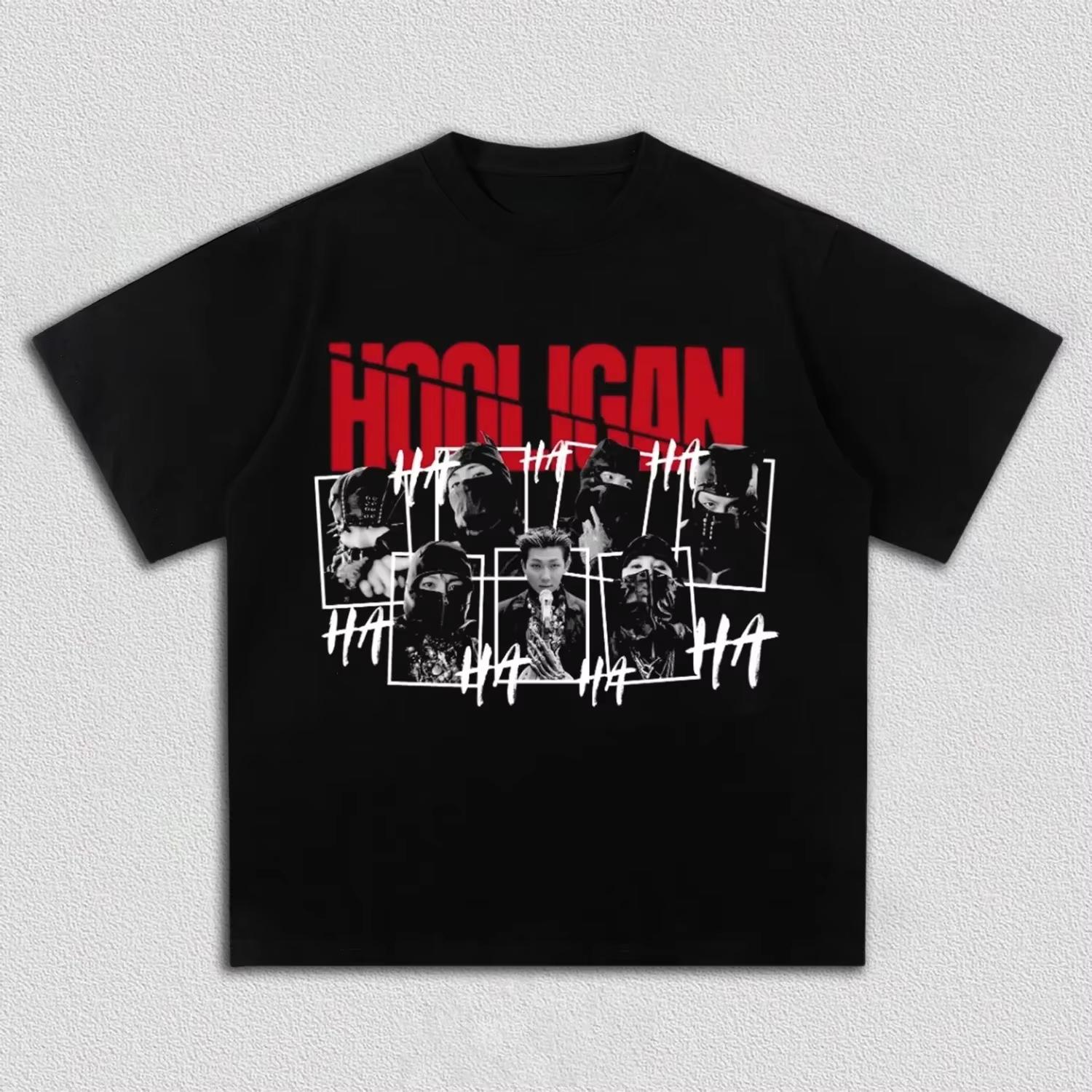 2026 BTS World Tour Arirang Hooligan Album Pattern Kpop T Shirt Fan Gift Women And Men T-Shirt 4XL