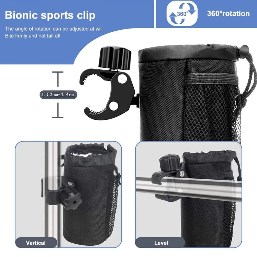 Insulated Motorcycle Cup Holder – Universal Handlebar Bottle Bag with Hook for Scooter/Bike/Delivery Use
