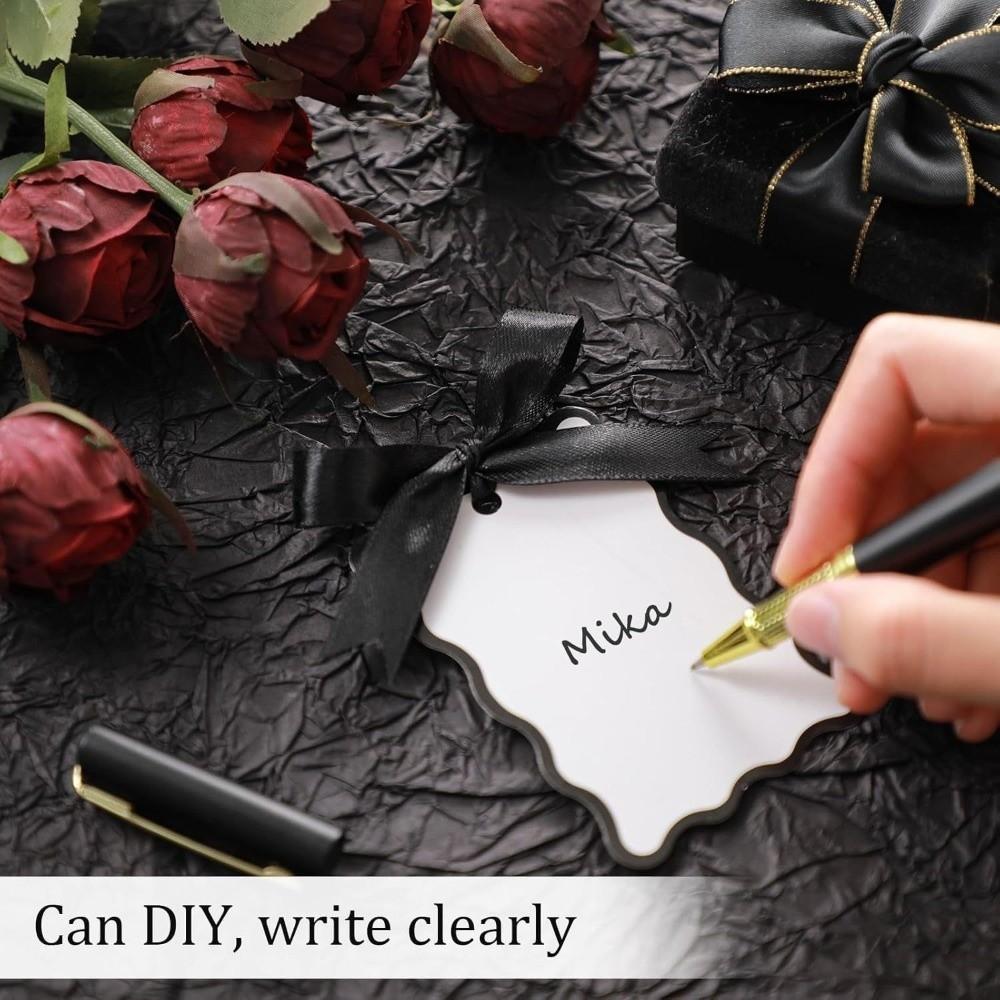 24pcs DIY Handwritten Label Card Mini Size Hanging Decoration Gift Labels DIY Crafts With Ribbon Thank You Card Party Gift