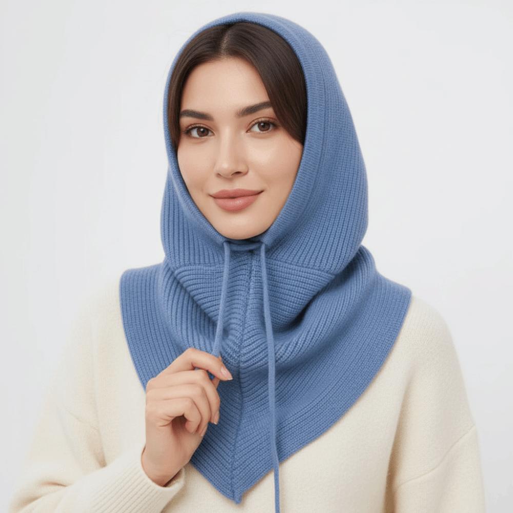 Warm Ear Protection Hat Solid Color Knitted Hooded Cap Simple Winter Cap Streetwear