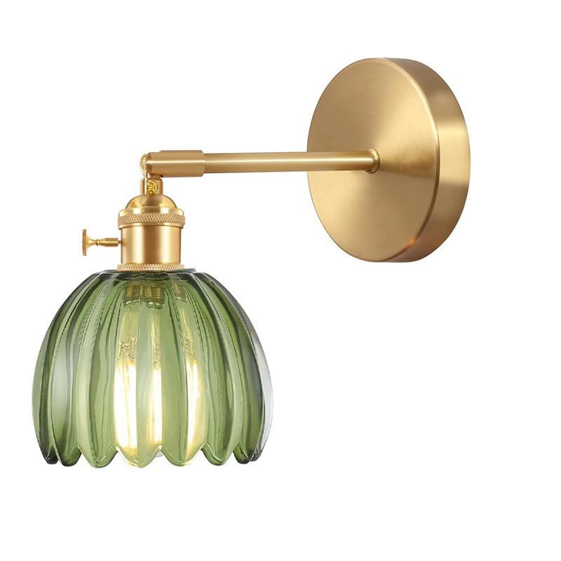 Wireless USB Charging Remote Chandelier with Retro Glass Flowers for Bedroom or Dining Room - Nordic Style