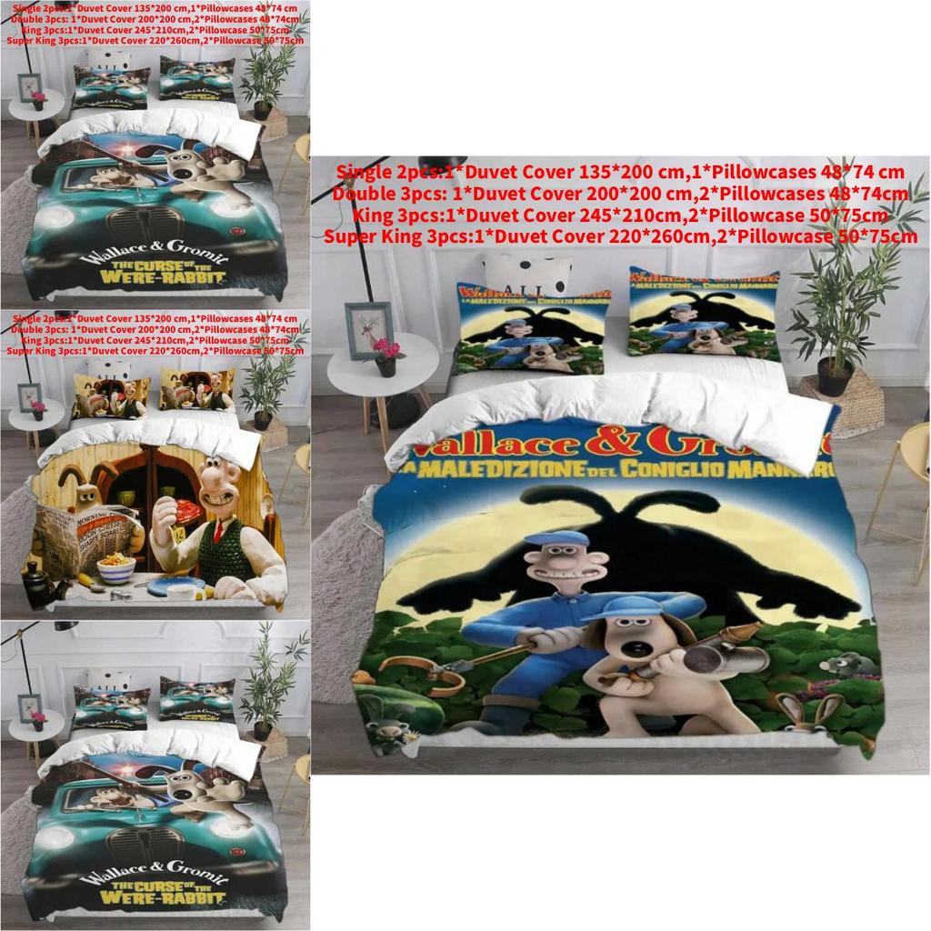 Wallace Gromit Bedding Set With Active Dye Printing For Kids And Adults Bed Cover Set