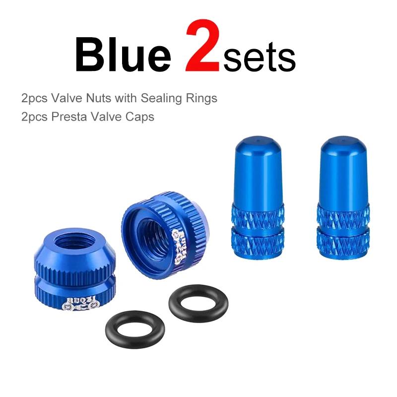 

2-6 Sets Bicycle Tire Valve Nut with Presta Valve Cap Set MTB Road Bike Tubeless Presta Valve Protection Screw and Cover