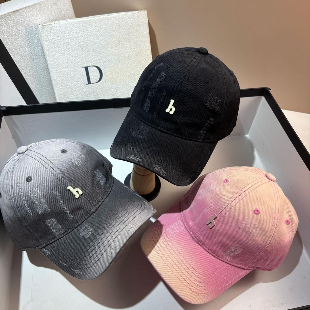 H standard fashion spray color baseball cap fashion personality hole washed cap outdoor casual riding hat