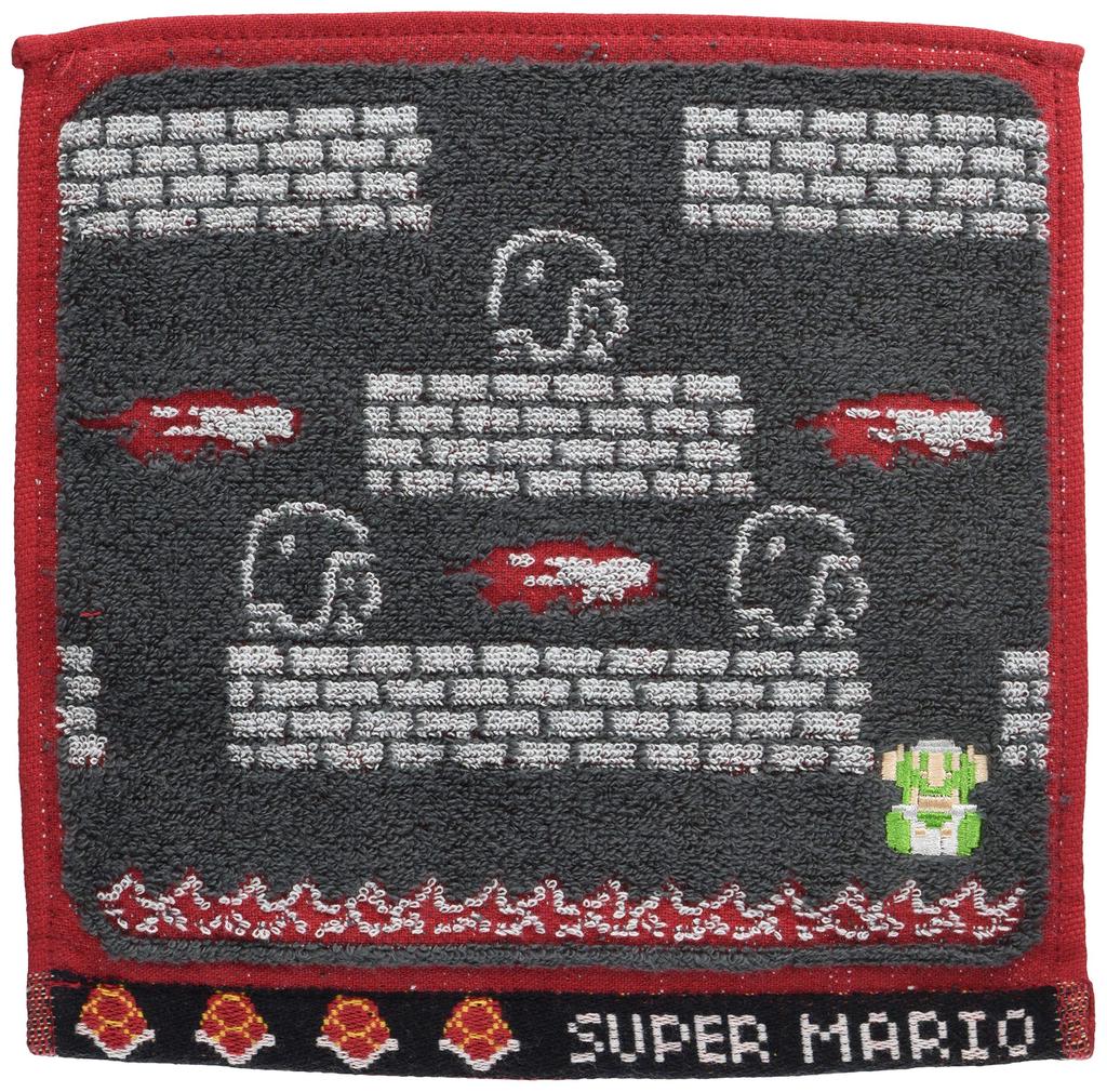 Marushin Hand Mini Nintendo Mario Castle Cotton Character Perfect Gift for 4485005100 Towel, Towel, Bowser's Stage, Handkerchief, Design, Absorbent,