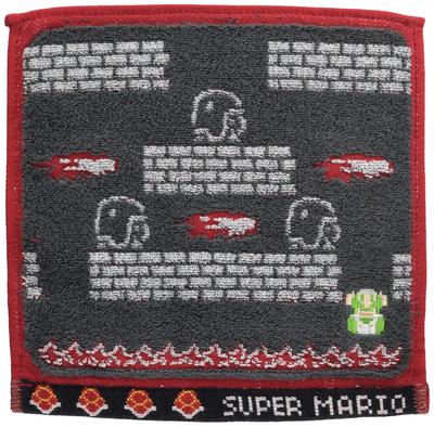 Marushin Hand Mini Nintendo Mario Schloss Baumwolle Charakter Perfektes Geschenk für 4485005100 Handtuch, Handtuch, Bowsers Bühne, Taschentuch, Design, Saugfähig,