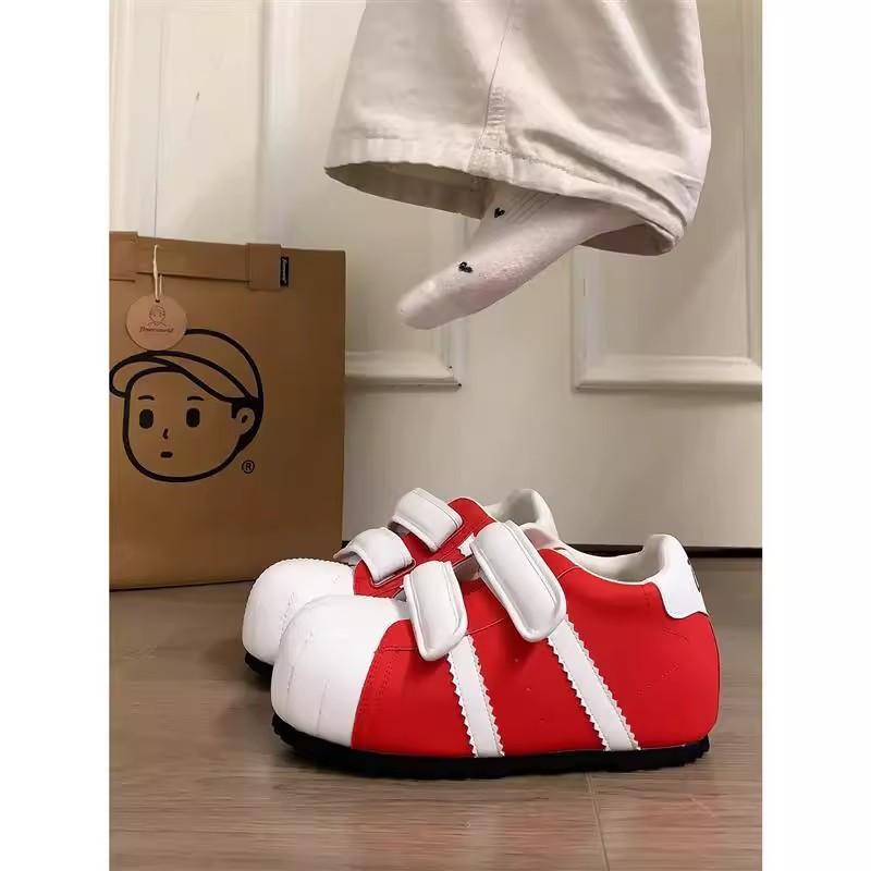 

South Korea Q version bubble shell small board shoes women s German training shoes 2025 summer new height increase ugly cute big head shoes 35
