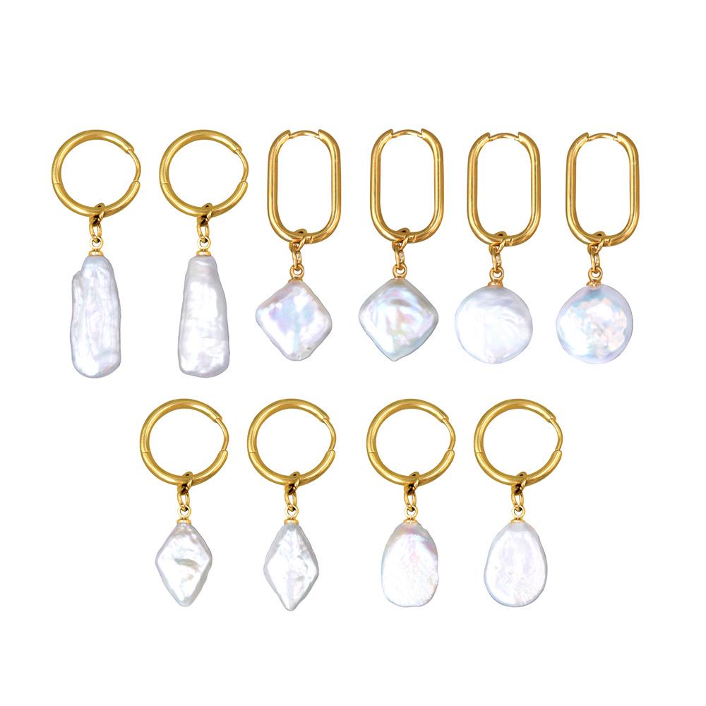 Baroque Pearl Earrings: Women's Stainless Steel, Trendy Summer Style