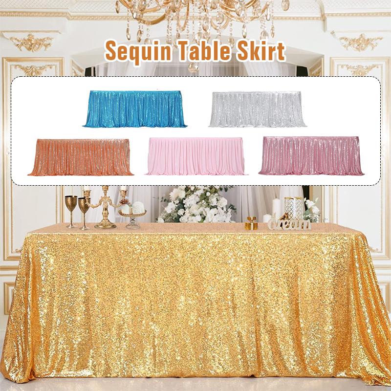 Sequin Table Skirt Flash Cloth Birthday Party Decor Baby Shower Wedding Birthday Table Skirts Decoration Xmas Festival Supplies