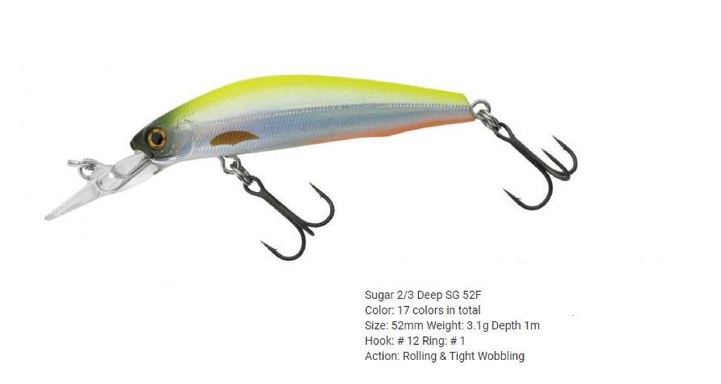 Bassday Sugar 2/3 Deep SG 52F Floating Lure 3.1 Grams H-208R (4218)