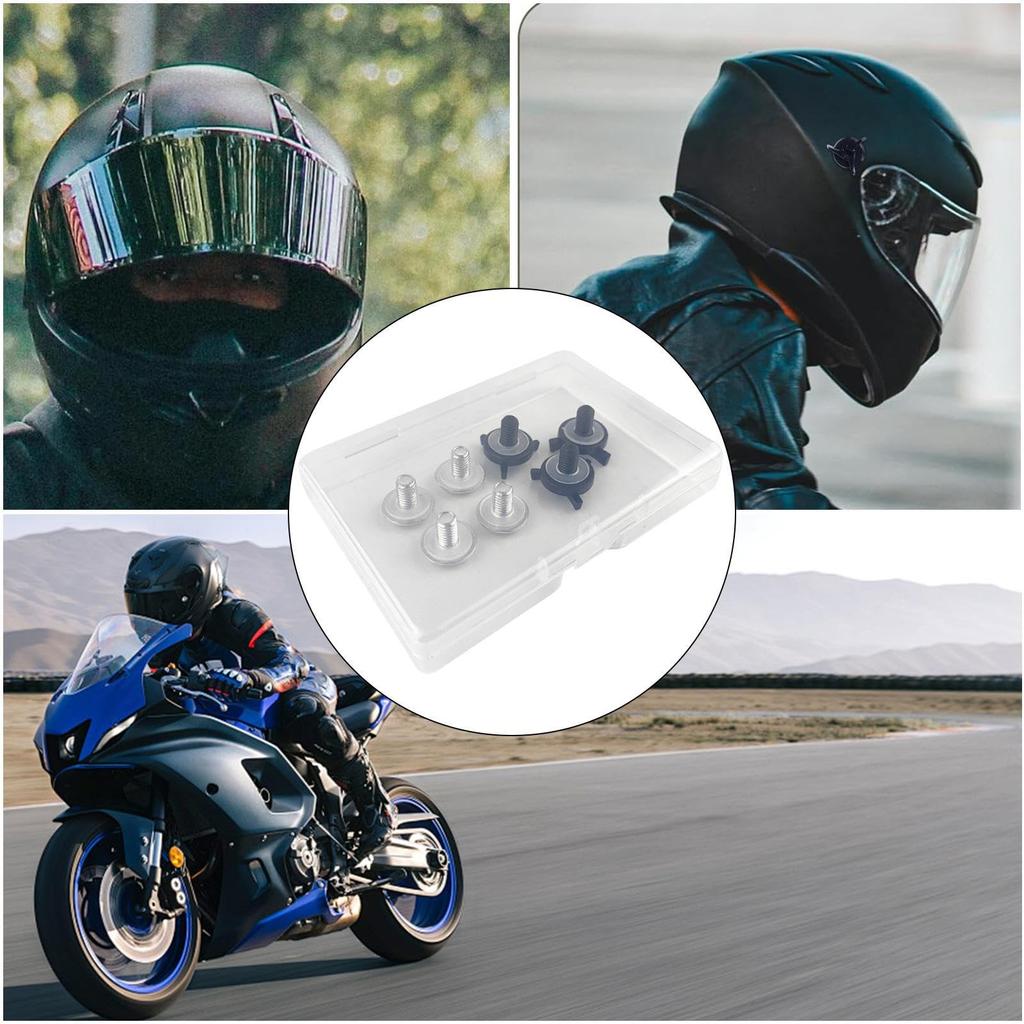 Motorcycle Visor Screws, 7 Motorcycle Helmet Screws, Motorcycle Helmet Visor with Rubber Washers, Helmet