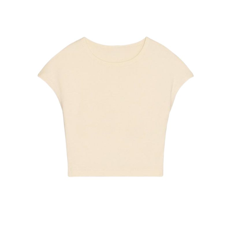 Spring New Women clothes Commuter Leisure Short sleeve Cotton and Modal Blended round Neck Short t-shirt 3641309