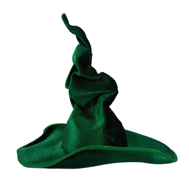 Gebogener Spitzhut Halloween-Accessoire Hexenhut mit beweglichem Design Zaubererhut für Festival-Bühnenauftritte