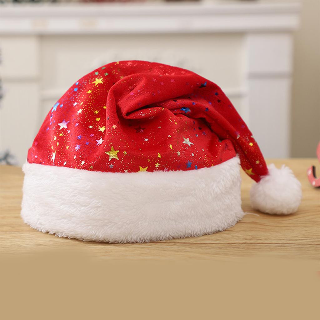 Durability Santa Hat Office Celebration Christmas Hat Plush Velvets Santa Hat for Men and Women
