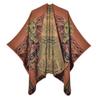 Autumn and Winter Retro Thickened Warm Shawl Cape Fashion Flower Split Jacquard Scarf