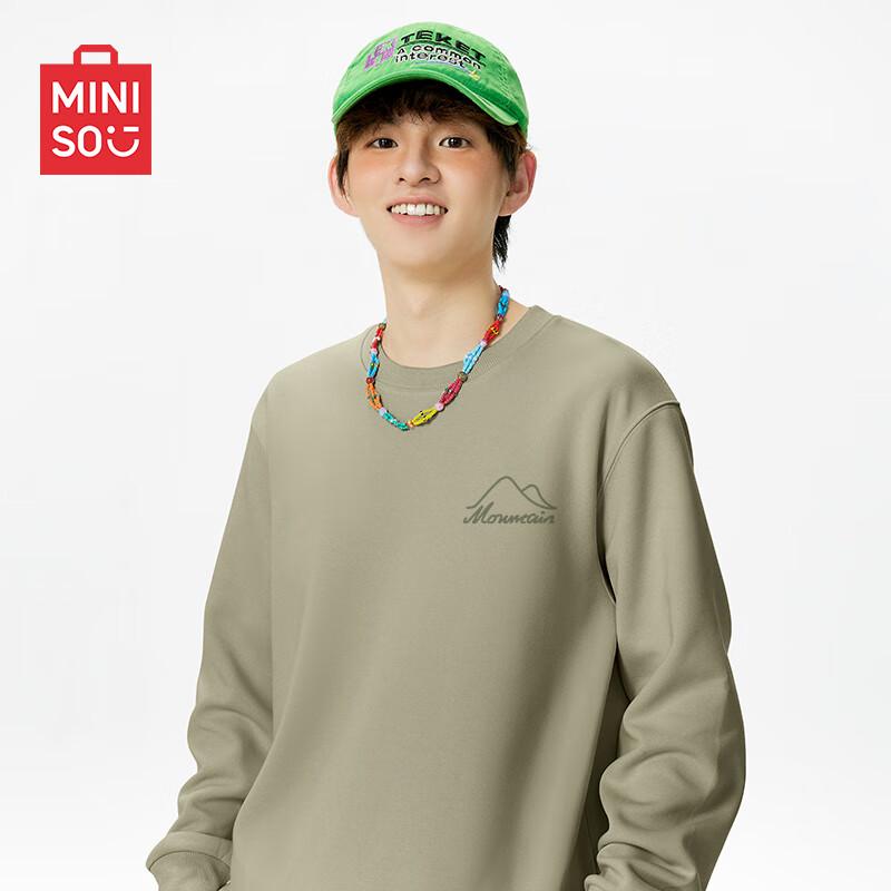 

MINISO Men s Crew Neck Pullover Sweatshirt L