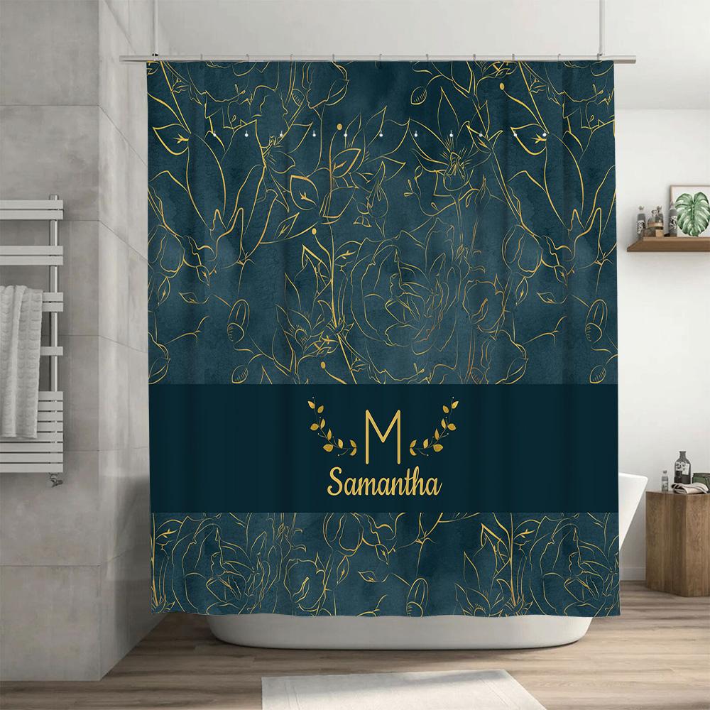 Modern White Shower Curtain with Silhouette Print for Bathroom Decor Easy Installation for Kids, Adults Pets Friendly Home Decor