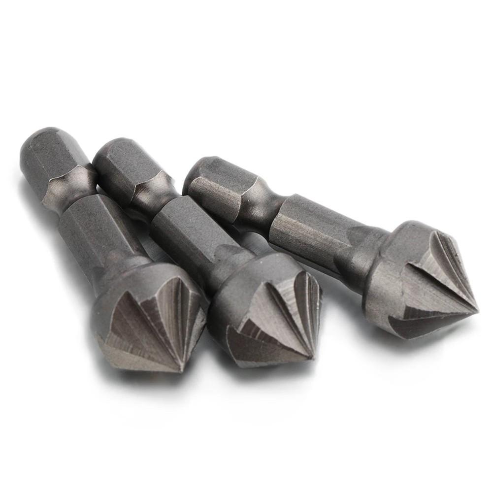 Chamfer Drill Bit Newest 1 4 Inch Shank 3612.7mm 45HCS 3 Pcs