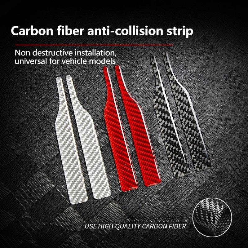 2pcs Rearview Mirror Anti-collision Strip Carbon Fibre Anti-scratch Strip Car Sticker Decoration Reflective Strip Auto Parts
