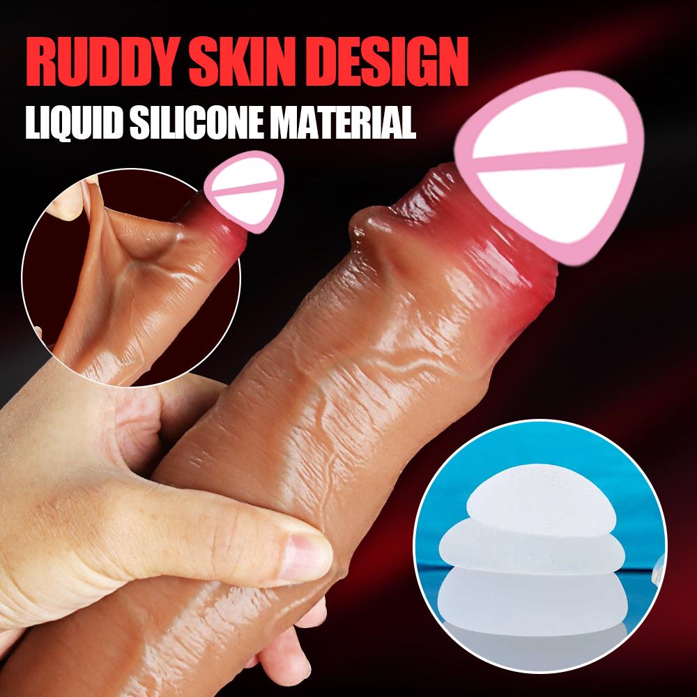 Sliding Dick Realistic Dildo Skin Venis G Spot Stimulate Orgasm Masturbators Soft Big Penis Suction Cup Anal Sex Toys For Women
