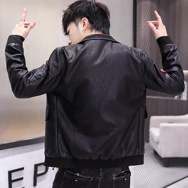 Herbst und Winter Neue Lederbekleidung Herren Koreanische Modemarke Mode Lederjacke Jugend Plüsch Verdickter Mantel Herrenbekleidung