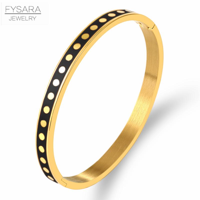 Bracciali e Braccialetti Colorati Smaltati a Pois per Donna Braccialetti Rotondi Colore Oro Braccialetti in Acciaio Inossidabile Matrimonio