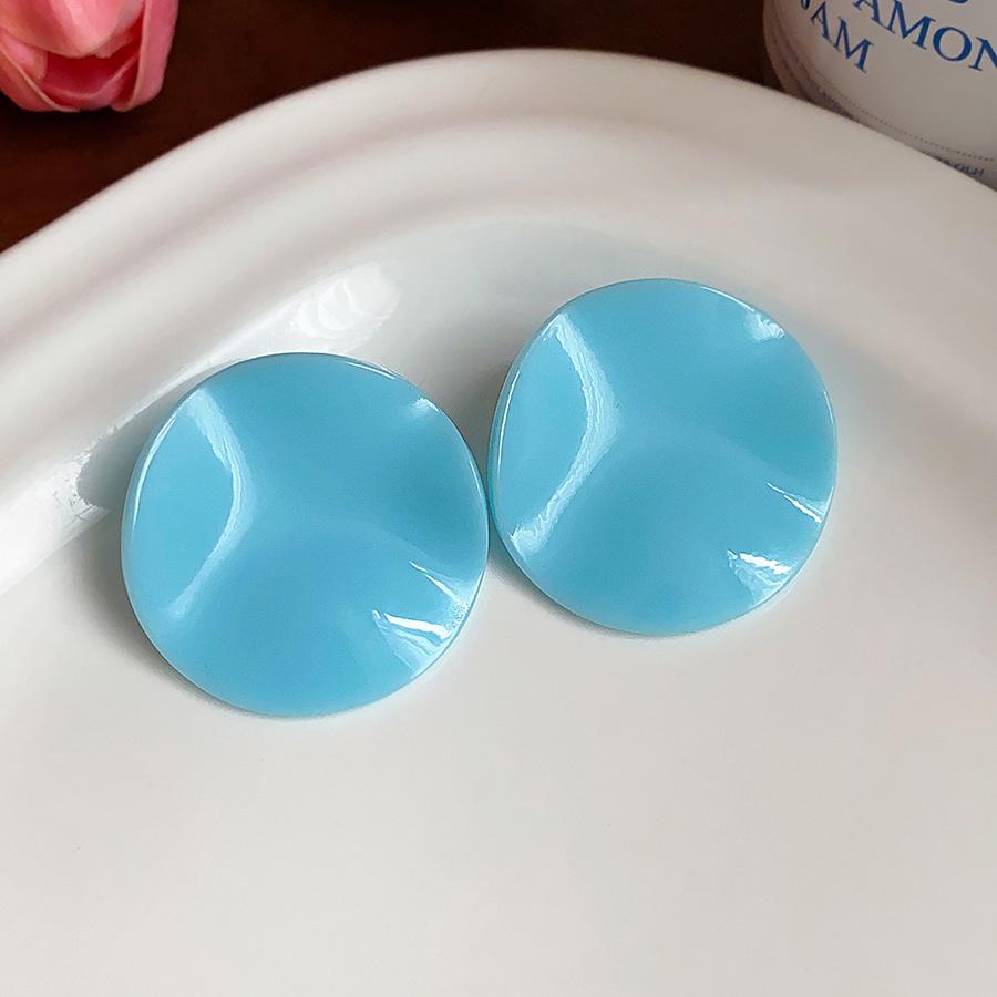 New blue flower fringed earrings, fresh niche design studs, women's summer vacation earrings