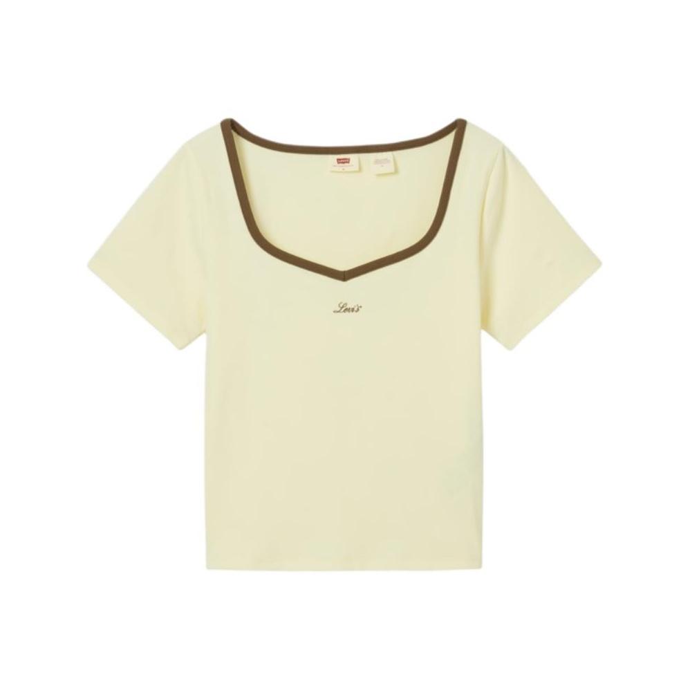 Levis Color Block Slim Fit Knit Casual Short Sleeve T-Shirt Women Tops 003SM-0000